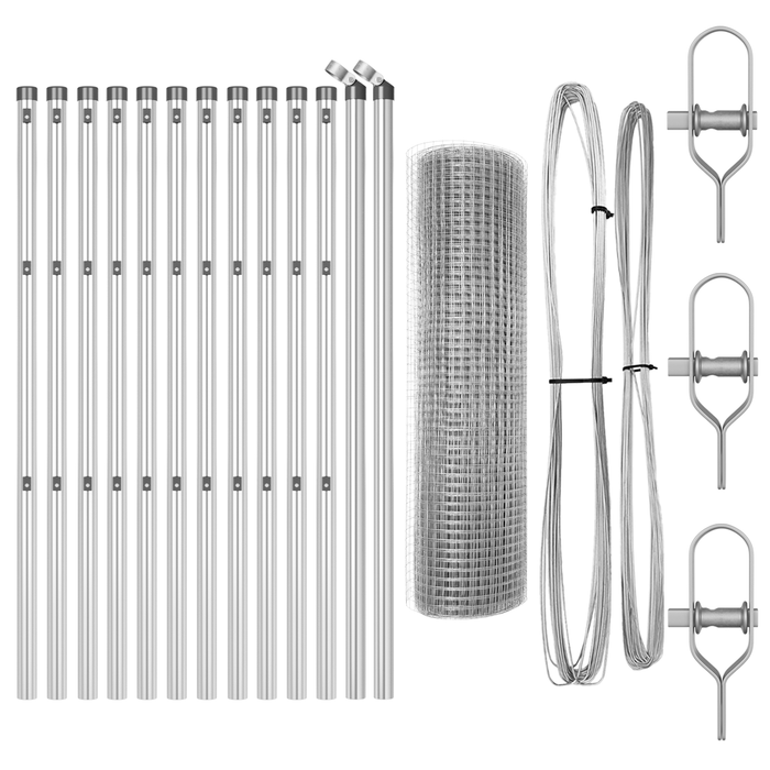 Gard de sârmă sudată cu 13 stâlpi 0.8x25 m Oțel galvanizat - WALTI WALTI