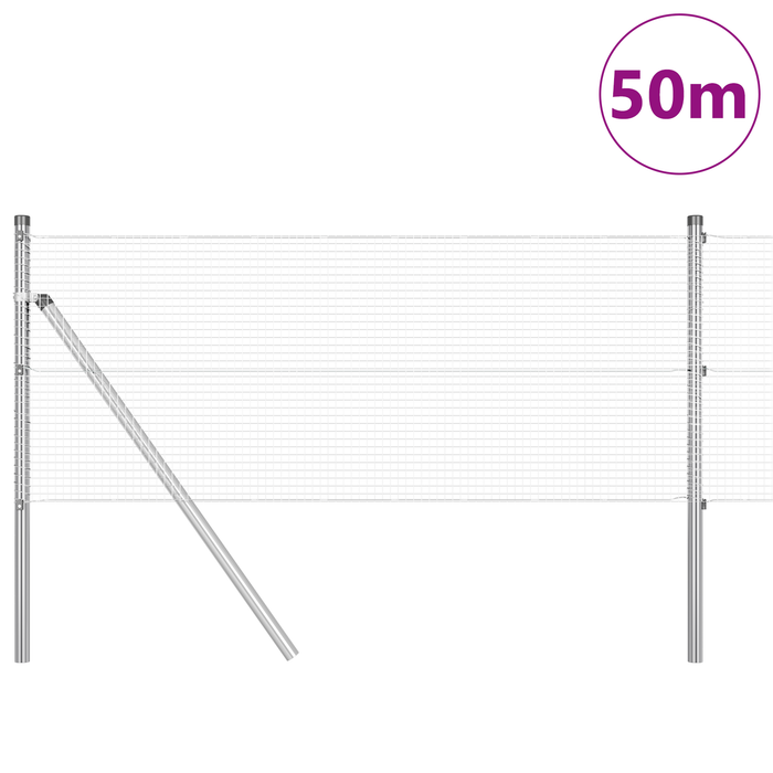 Gard din sârmă sudată cu 13 stâlpi 0.4x50 m Oțel galvanizat - WALTI WALTI
