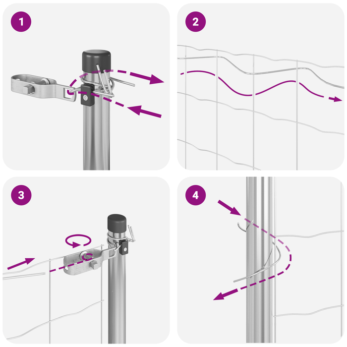 Împrejmuire din sârmă sudată cu 13 stâlpi 1,2 x 50 m Oțel galvanizat - WALTI WALTI