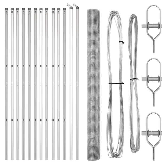 Gard din Sârmă Sudată cu 13 Stâlpi 1.5x50 m Oțel Galvanizat - WALTI WALTI