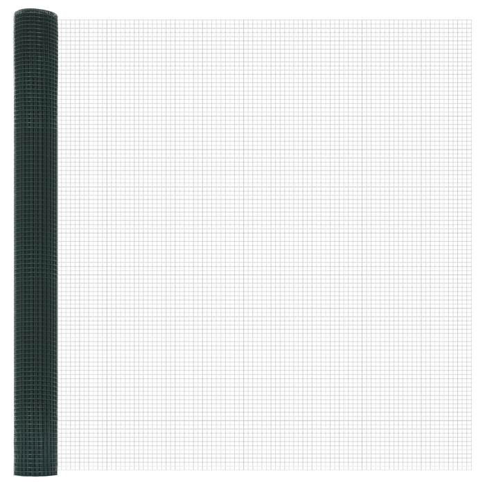 Gard din Sârmă Sudată cu 7 Stâlpi Verde 1.5x10 m Oțel - WALTI WALTI