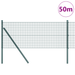 Gard de Fier Sudat cu 13 Stâlpi Verde 0.5x50 m Oțel - WALTI WALTI