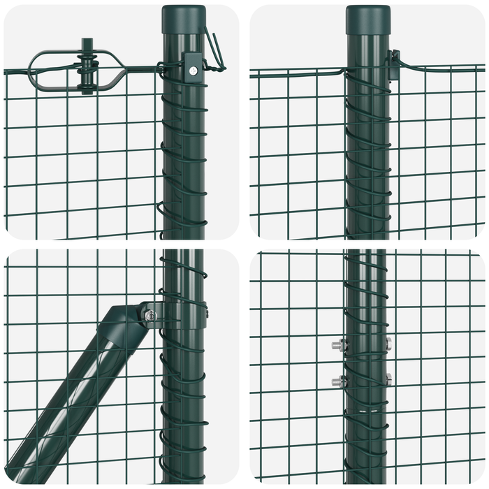 Împrejmuire cu Fire Sudate cu 13 Stâlpi Verde 1.2x50 m Oțel - WALTI WALTI