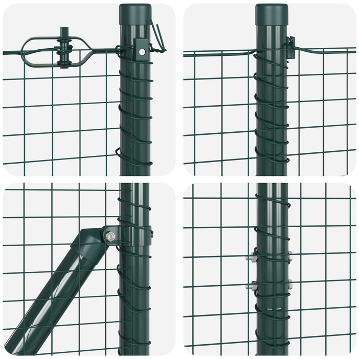 Gard cu Plasă Sudată cu 13 Stâlpi Verde 1.4 x 50 m Oțel - WALTI WALTI