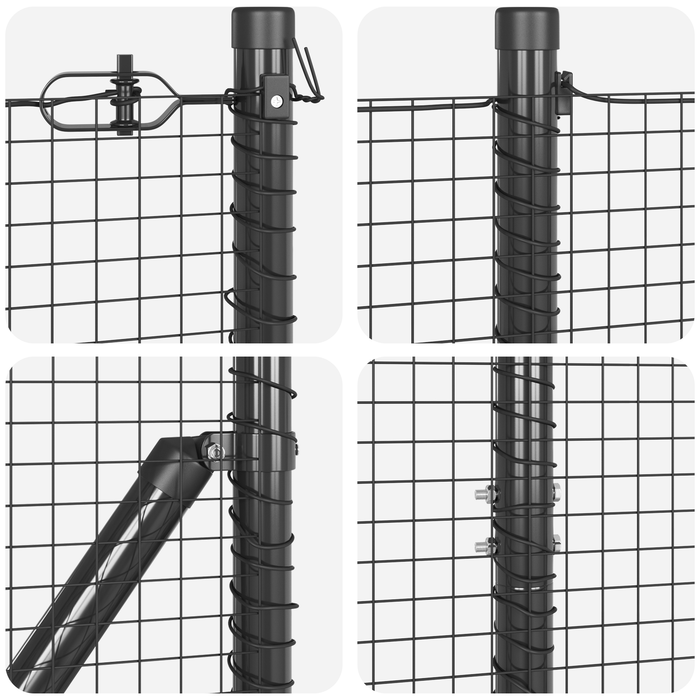 Împrejmuire din Sârmă Sudată cu 13 Stâlpi Gri 1x50 m Oțel - WALTI WALTI