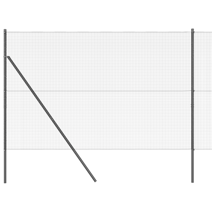 Gard din Sârmă Sudată cu 13 Stâlpi Gri 1.4x50 m Oțel - WALTI WALTI
