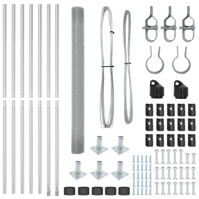 Fierăstrău cu sârmă sudată cu 7 posturi flanșate 1.5x10 m Oțel galvanizat - WALTI WALTI