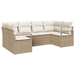 Set de sofa de grădină vidaXL cu 6 piese și perne Bej Poli Ratan - WALTI WALTI