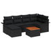 Set de sofa de grădină vidaXL 7 piese cu perne negru ratan poli acacia - WALTI WALTI