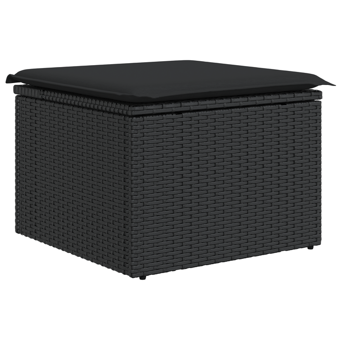 Set de sofa de grădină vidaXL 7 piese cu perne negru ratan poli acacia - WALTI WALTI