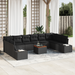 Set de Sofa de 11 Piese pentru Grădină cu Perne Negru Poli Ratan Acacia - WALTI WALTI
