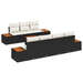 Set canapea de 8 piese pentru grădină cu perne Negru Rattan sintetic Acacia - WALTI WALTI