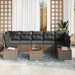 Set de canapea de grădină vidaXL cu 8 piese, cu perne, gri, rattan, acacia - WALTI WALTI