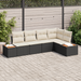 Set canapea grădină vidaXL 5 piese cu perne - Rattan negru și acacia - WALTI WALTI