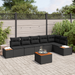 Set Canapea Grădină vidaXL cu Perne Negru Rattan Polimer Acacia - WALTI WALTI