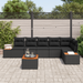 Set Canapea Grădină vidaXL cu Perne Negru Rattan Polimer Acacia - WALTI WALTI