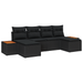 Set de canapea de grădină vidaXL cu 6 piese și perne, Negru, Ratan sintetic, Acacia - WALTI WALTI