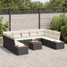 Set de Sofa de Grădină vidaXL din 6 Piese cu Perne, Ratan Poli Negru - WALTI WALTI