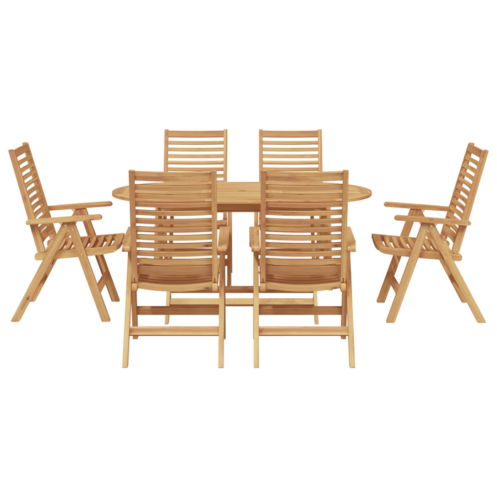 Set de dining pliabil 7 piese lemn solid tec vidaXL - WALTI WALTI