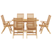 Set de dining pliabil 7 piese lemn solid tec vidaXL - WALTI WALTI