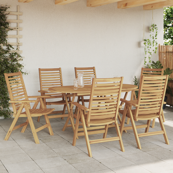 Set de dining pliabil 7 piese lemn solid tec vidaXL - WALTI WALTI