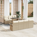 Set de 8 piese de sofa de grădină cu perne Bej din ratan poli - WALTI WALTI