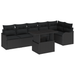 Set de Canapele pentru Grădină vidaXL cu 7 Piese cu Perne Negru Ratan Poli - WALTI WALTI