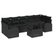 Set de Sofa de Grădină vidaXL cu 8 Piese și Perne Negre din Poliratan - WALTI WALTI