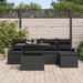 Set de 6 Piese de Sofa de Grădină cu Perne Negre din Ratan Poly - WALTI WALTI