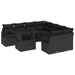 Set de Canapea pentru Grădină vidaXL cu 9 Piese cu Perne Ratan Poly Negru - WALTI WALTI