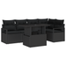 Set Sofa Grădină vidaXL de 6 Piese cu Perne Ratan Polietilenic Negru - WALTI WALTI