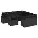 Set de canapea de grădină 9 piese cu perne Negru Ratan Poly - WALTI WALTI