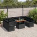 Set Canapea Grădină vidaXL 10 Piese cu Perne Rattan Polimerizat Negru - WALTI WALTI