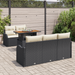 Set de Sofa pentru Grădină vidaXL de 6 piese cu perne, Negru Ratan Poly - WALTI WALTI