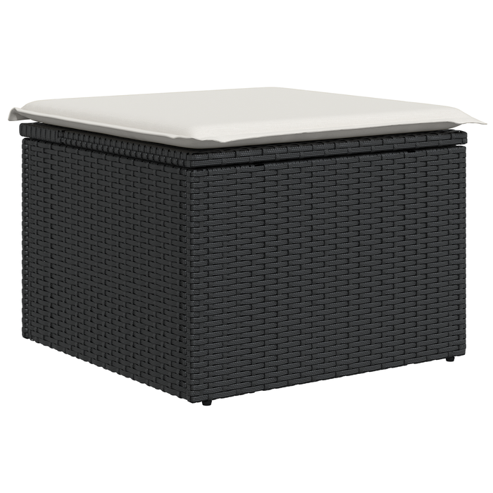 Set de Sofa de Grădină cu 9 Piese cu Perne Negru din Ratan Poli - WALTI WALTI