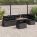 Set de 7 Piese de Sofa de Grădină cu Perne Negru Poliratan - WALTI WALTI