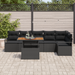 Set de 7 Piese de Sofa de Grădină cu Perne Negru Poliratan - WALTI WALTI