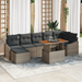 Set de sofa pentru grădină din 8 piese cu perne gri din ratan poli - WALTI WALTI