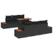 Set de Sofa pentru Grădină vidaXL 7 Piese cu Perne Negru Poliratan - WALTI WALTI