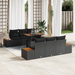 Set de Sofa pentru Grădină vidaXL 7 Piese cu Perne Negru Poliratan - WALTI WALTI