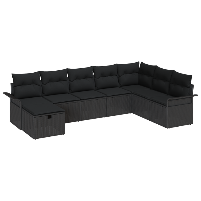 Set de canapea de 8 Piese cu Perne Negru Ratan - WALTI WALTI