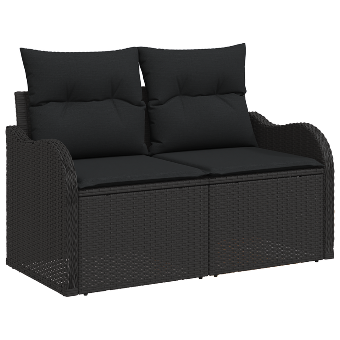 Set de Canapea de Grădină vidaXL 6 Piese cu Perne Negru Poliratan - WALTI WALTI