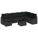 Set de canapea cu 9 piese cu perne Ratan poli negru - WALTI WALTI