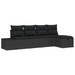 Set de canape de 5 piese cu perne Negru Poliratan - WALTI WALTI