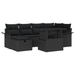 Set de 7 Piese de Sofa de Grădină cu Perne Negru Ratan Poliesteric - WALTI WALTI