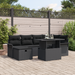Set de 7 Piese de Sofa de Grădină cu Perne Negru Ratan Poliesteric - WALTI WALTI