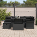 Set de 7 Piese de Sofa de Grădină cu Perne Negru Ratan Poliesteric - WALTI WALTI