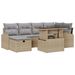 Set de Canapea cu 7 Piese Perne Ratan PE Bej - WALTI WALTI