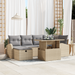 Set de Canapea cu 7 Piese Perne Ratan PE Bej - WALTI WALTI
