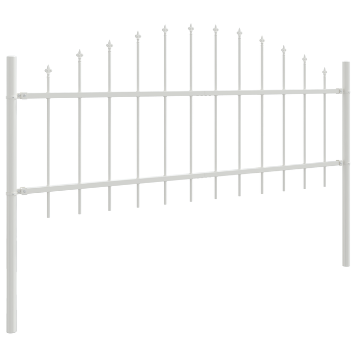 Gard de grădină cu vârf arcuit, alb, 5.1x0.75 m, oțel - WALTI WALTI